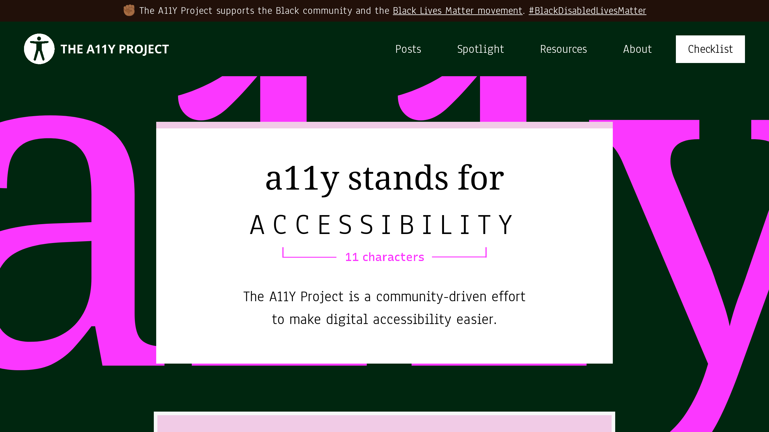 The A11Y Project's website screenshot